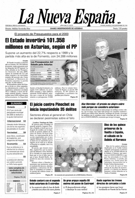 Portada Martes 28 de  de 1999