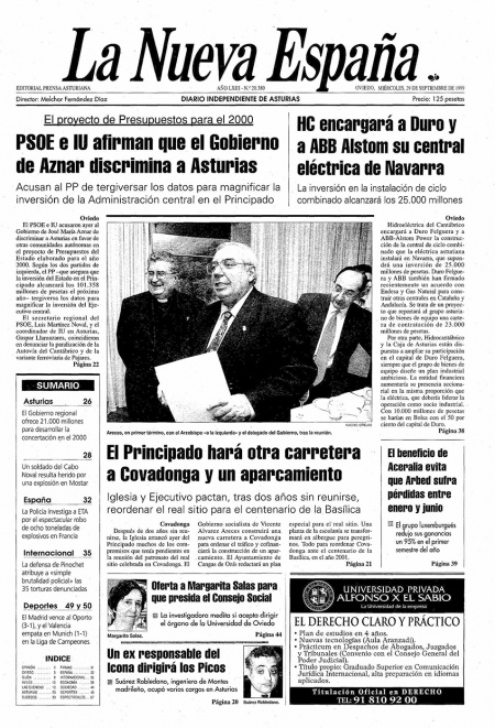 Portada Miércoles 29 de  de 1999