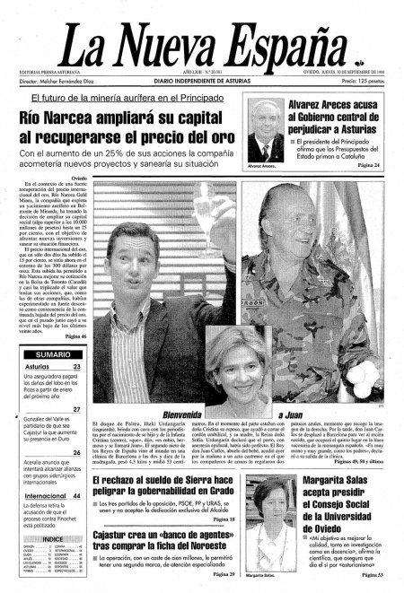 Portada Jueves 30 de  de 1999