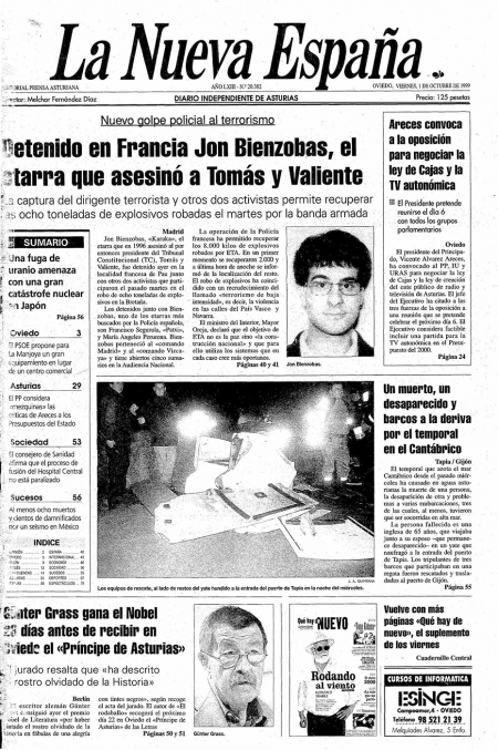 Portada Viernes 1 de Octubre de 1999