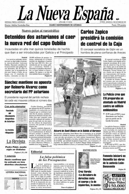 Portada Domingo 3 de Octubre de 1999