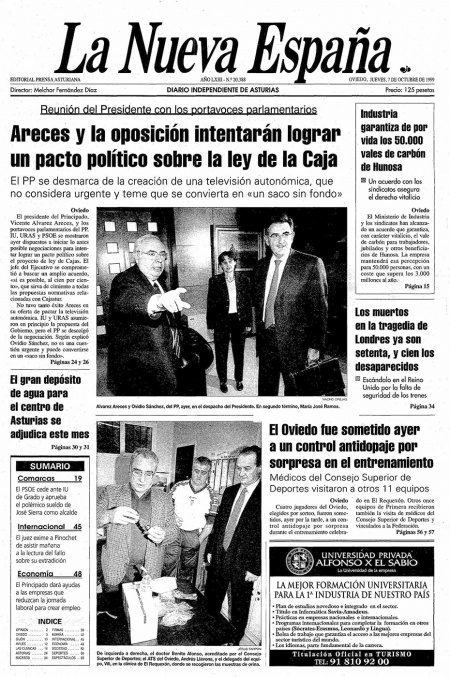 Portada Jueves 7 de Octubre de 1999
