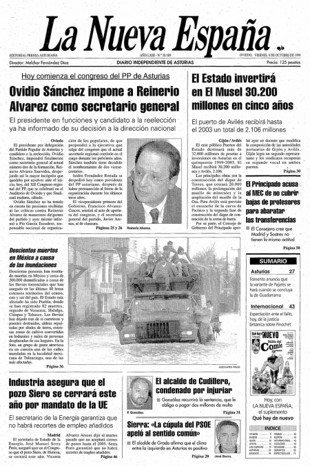 Portada Viernes 8 de Octubre de 1999