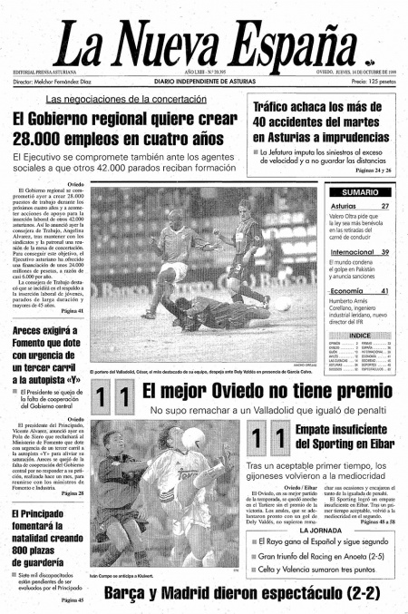 Portada Jueves 14 de Octubre de 1999