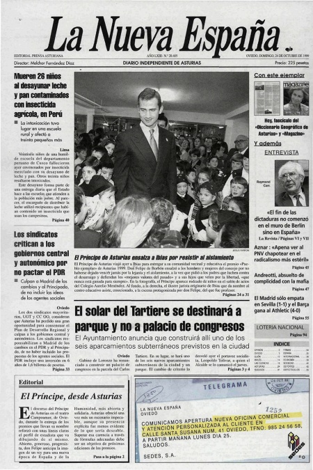 Portada Domingo 24 de Octubre de 1999
