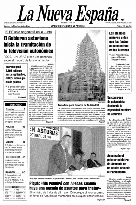 Portada Jueves 28 de Octubre de 1999