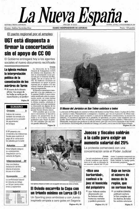 Portada Jueves 11 de Noviembre de 1999