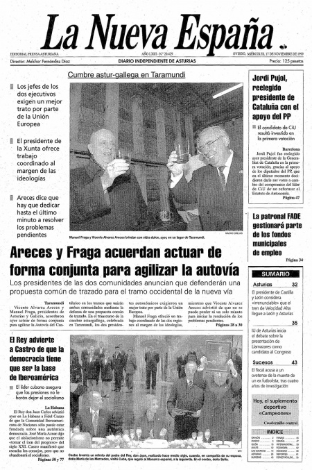 Portada Miércoles 17 de Noviembre de 1999