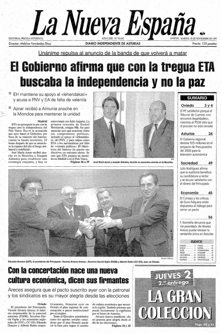 Portada Martes 30 de Noviembre de 1999