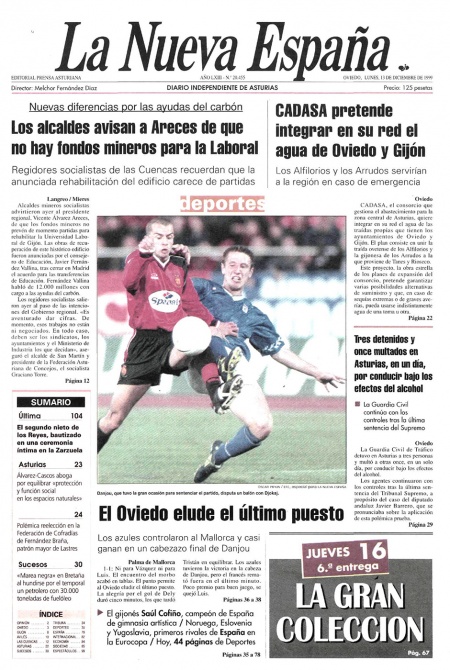Portada Lunes 13 de Diciembre de 1999