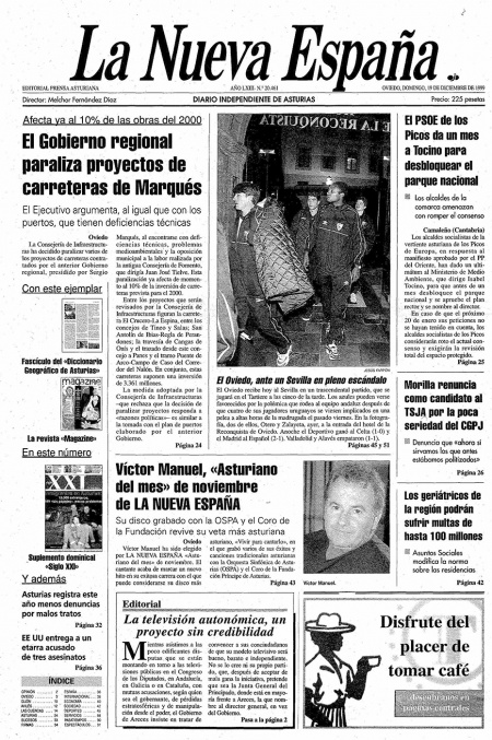 Portada Domingo 19 de Diciembre de 1999