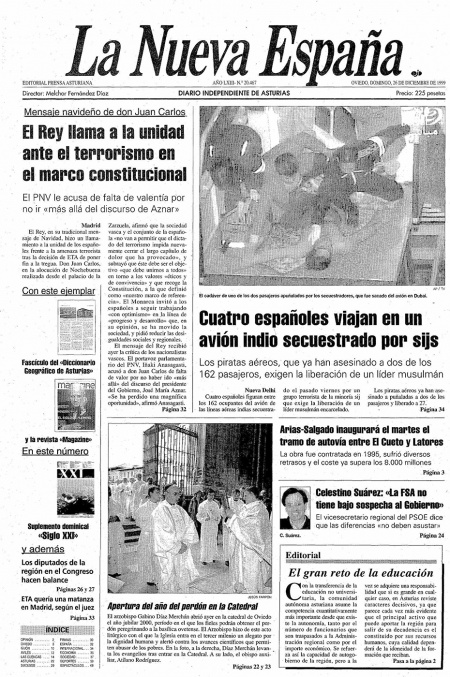 Portada Domingo 26 de Diciembre de 1999
