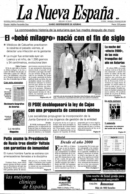 Portada Domingo 2 de  de 2000