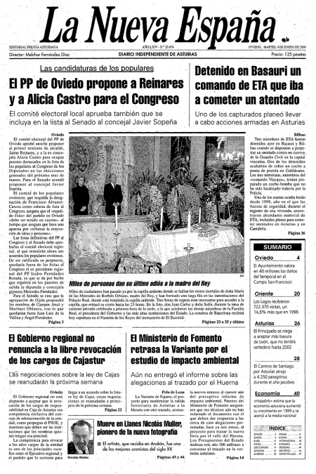 Portada Martes 4 de  de 2000