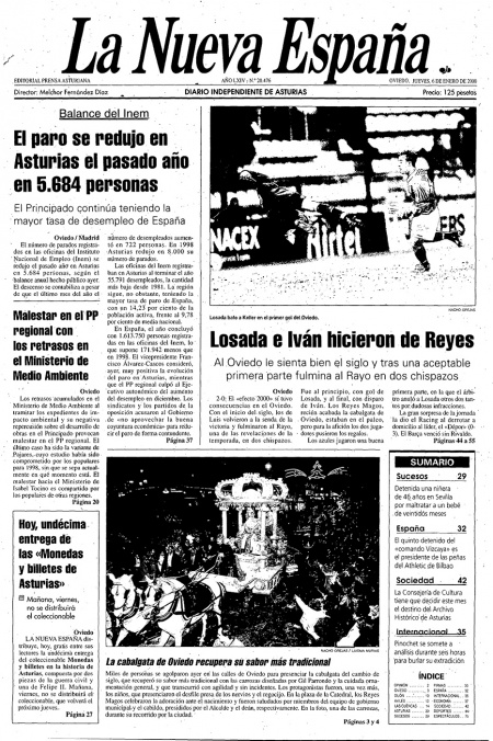 Portada Jueves 6 de  de 2000