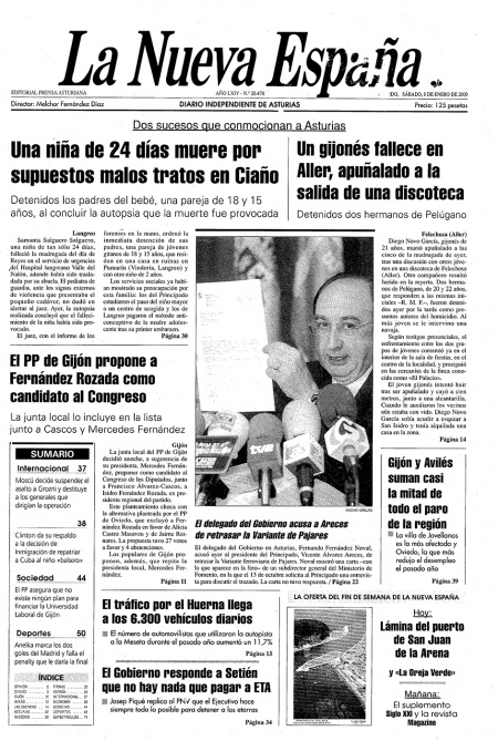 Portada Sábado 8 de  de 2000