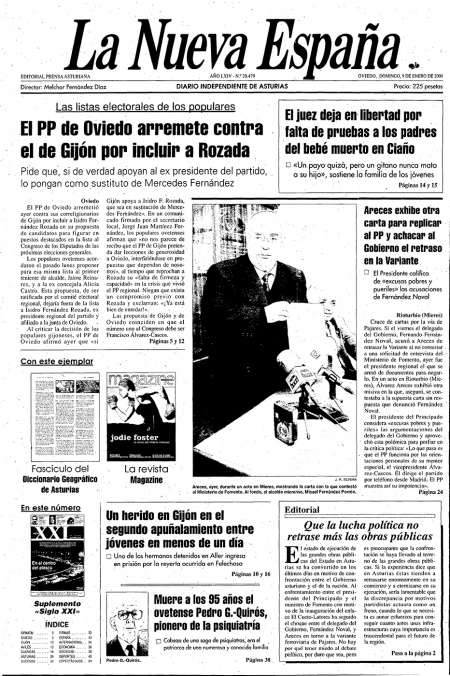 Portada Domingo 9 de  de 2000