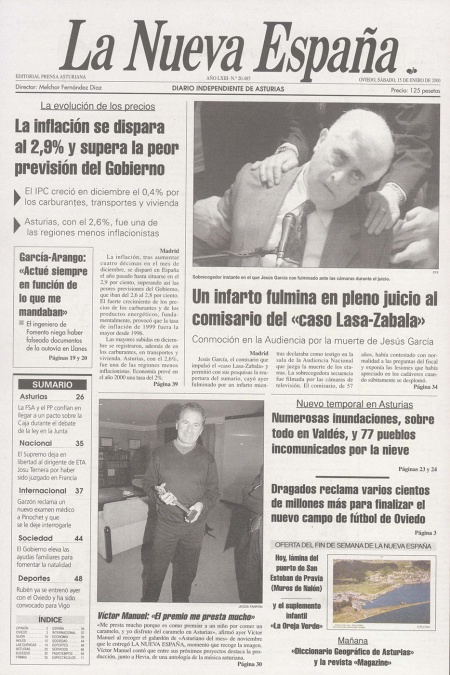 Portada Sábado 15 de  de 2000