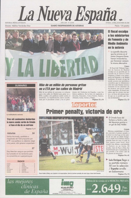 Portada Lunes 24 de  de 2000