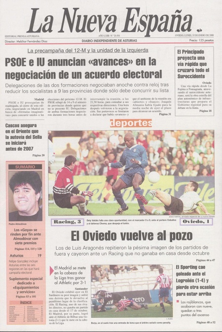Portada Lunes 31 de  de 2000