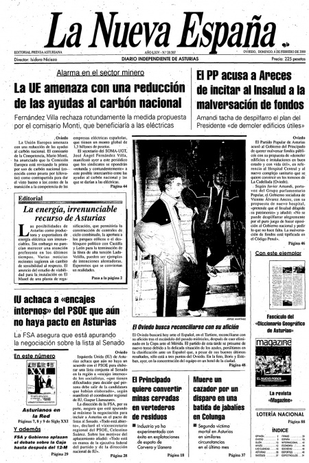 Portada Domingo 6 de  de 2000