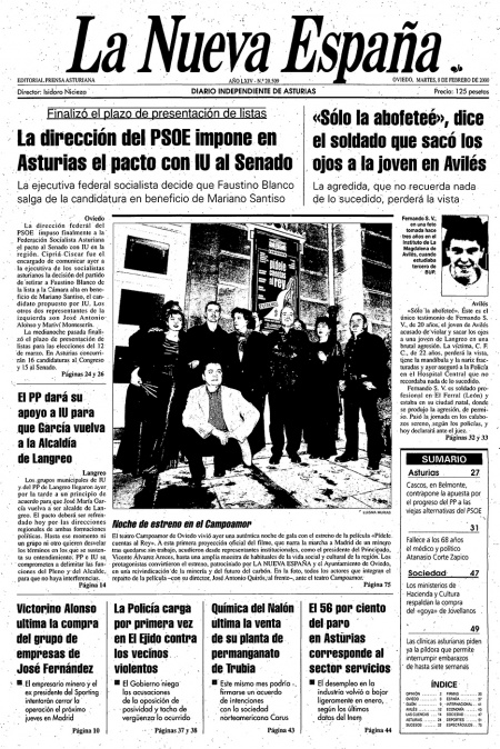 Portada Martes 8 de  de 2000