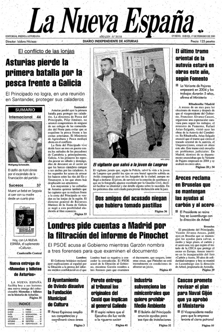 Portada Jueves 17 de  de 2000