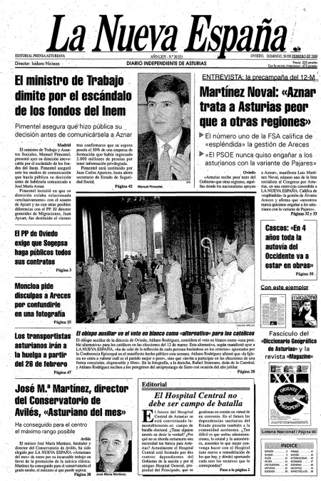 Portada Domingo 20 de  de 2000