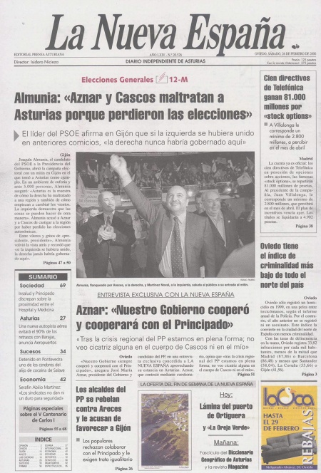 Portada Sábado 26 de  de 2000