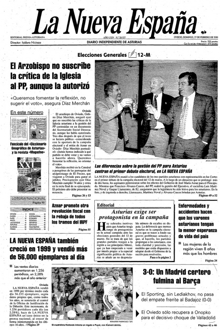 Portada Domingo 27 de  de 2000