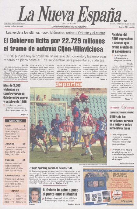 Portada Lunes 6 de  de 2000