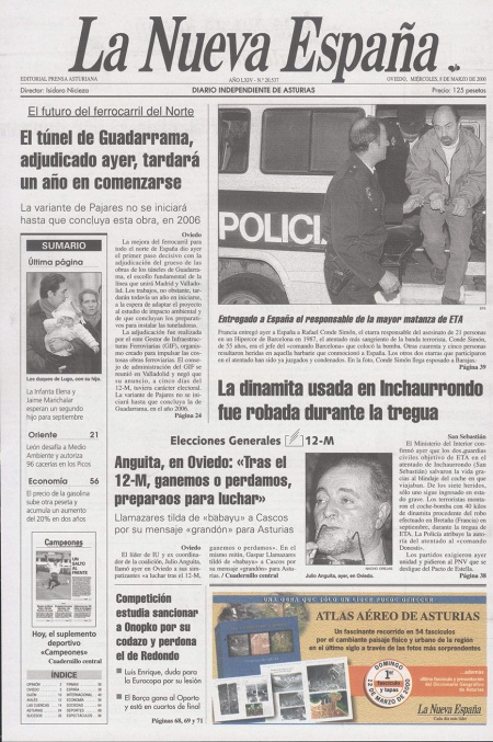 Portada Miércoles 8 de  de 2000