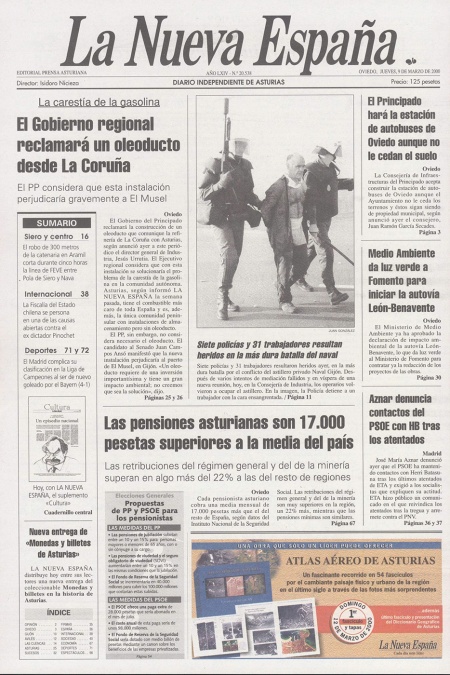Portada Jueves 9 de  de 2000