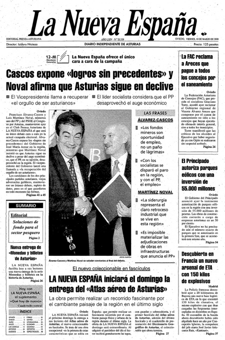 Portada Viernes 10 de  de 2000