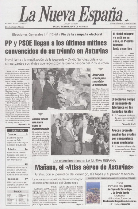 Portada Sábado 11 de  de 2000