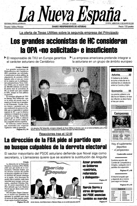 Portada Miércoles 15 de  de 2000