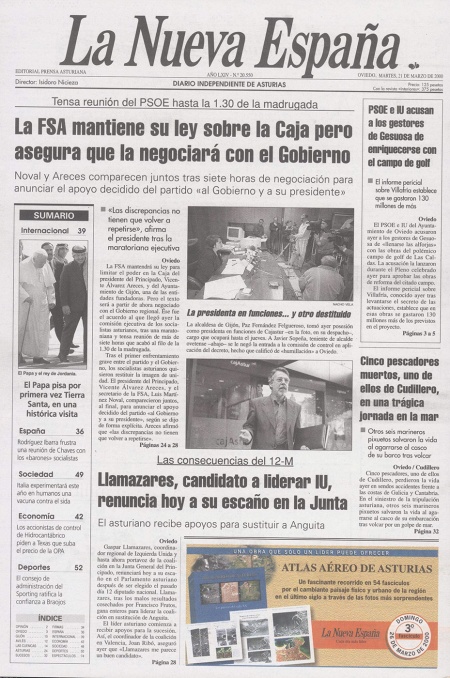 Portada Martes 21 de  de 2000