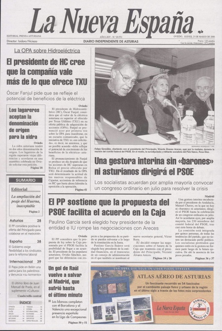 Portada Jueves 23 de  de 2000