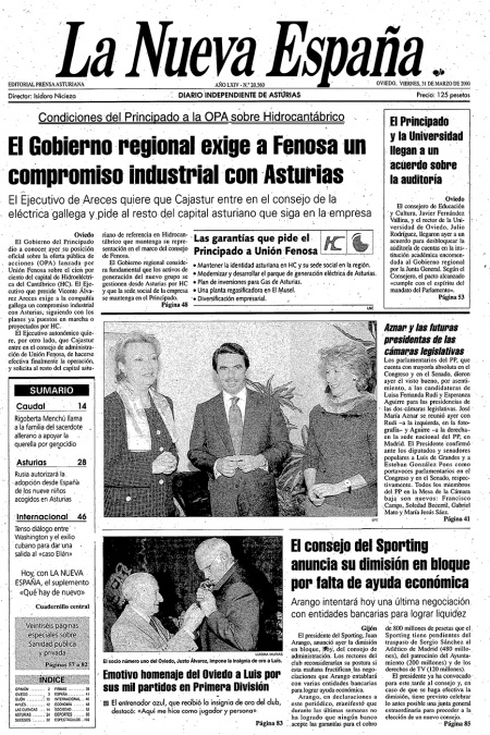 Portada Viernes 31 de  de 2000