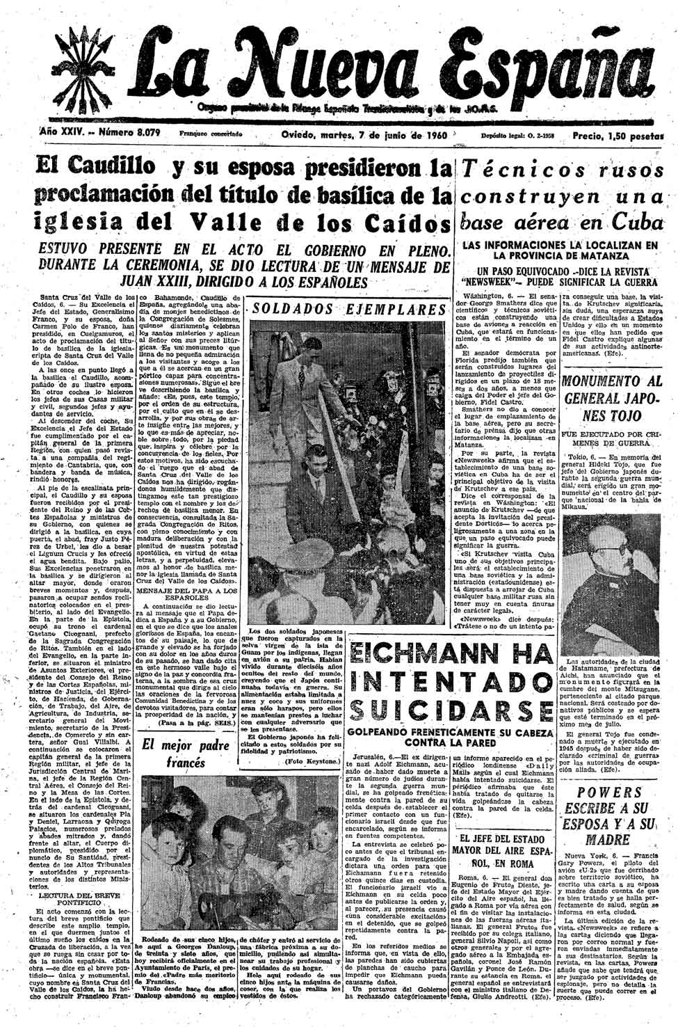Portada del Martes, 7 de Junio de 1960