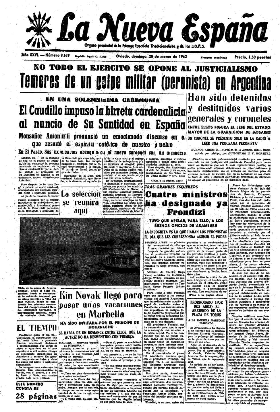 Portada del Domingo, 25 de Marzo de 1962