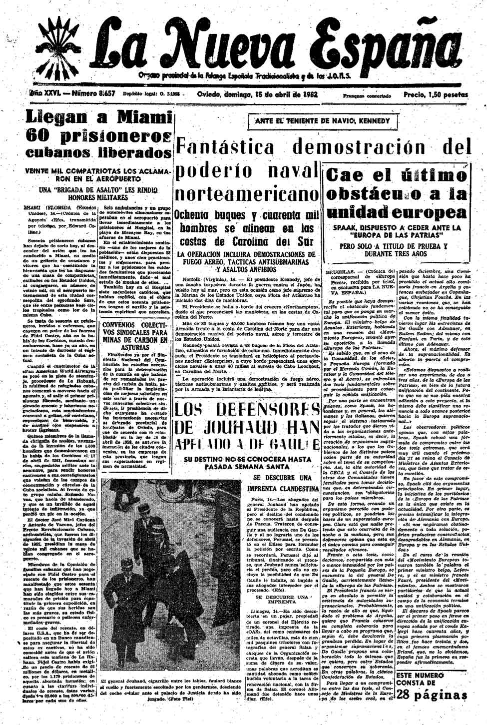 Portada del Domingo, 15 de Abril de 1962