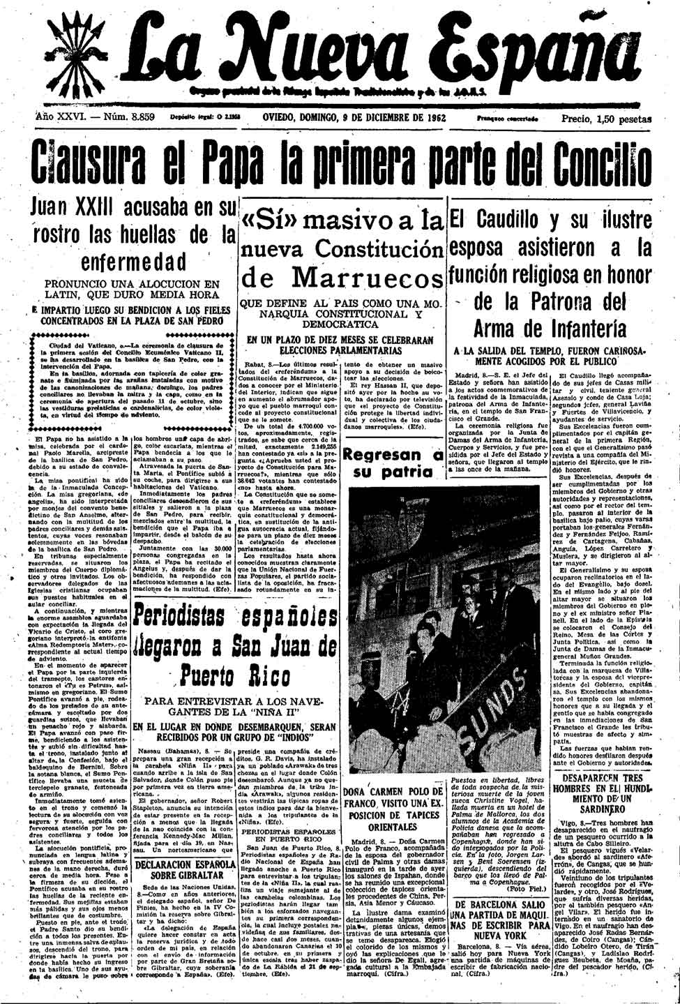 Portada del Domingo, 9 de Diciembre de 1962