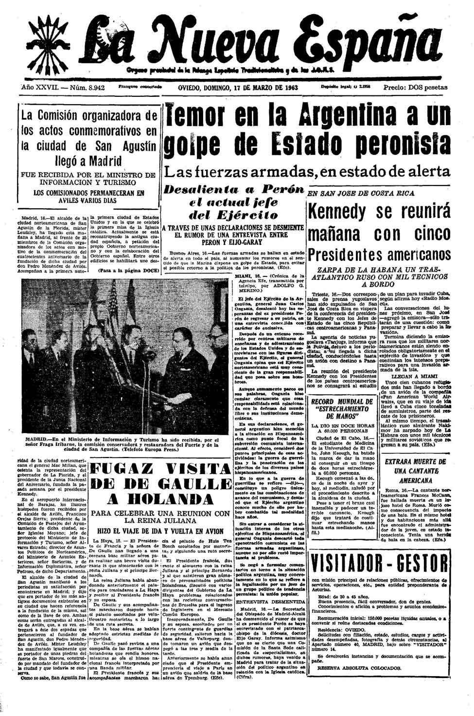 Portada del Domingo, 17 de Marzo de 1963