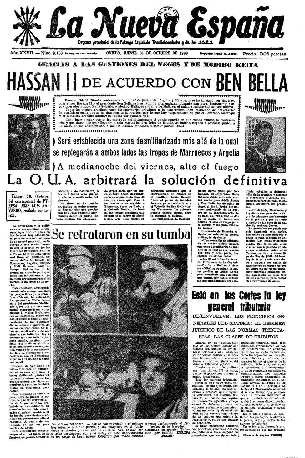 Portada del Jueves, 31 de Octubre de 1963