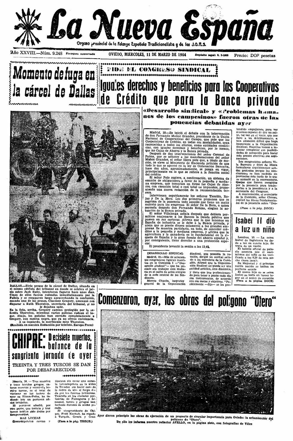 Portada del Miércoles, 11 de Marzo de 1964