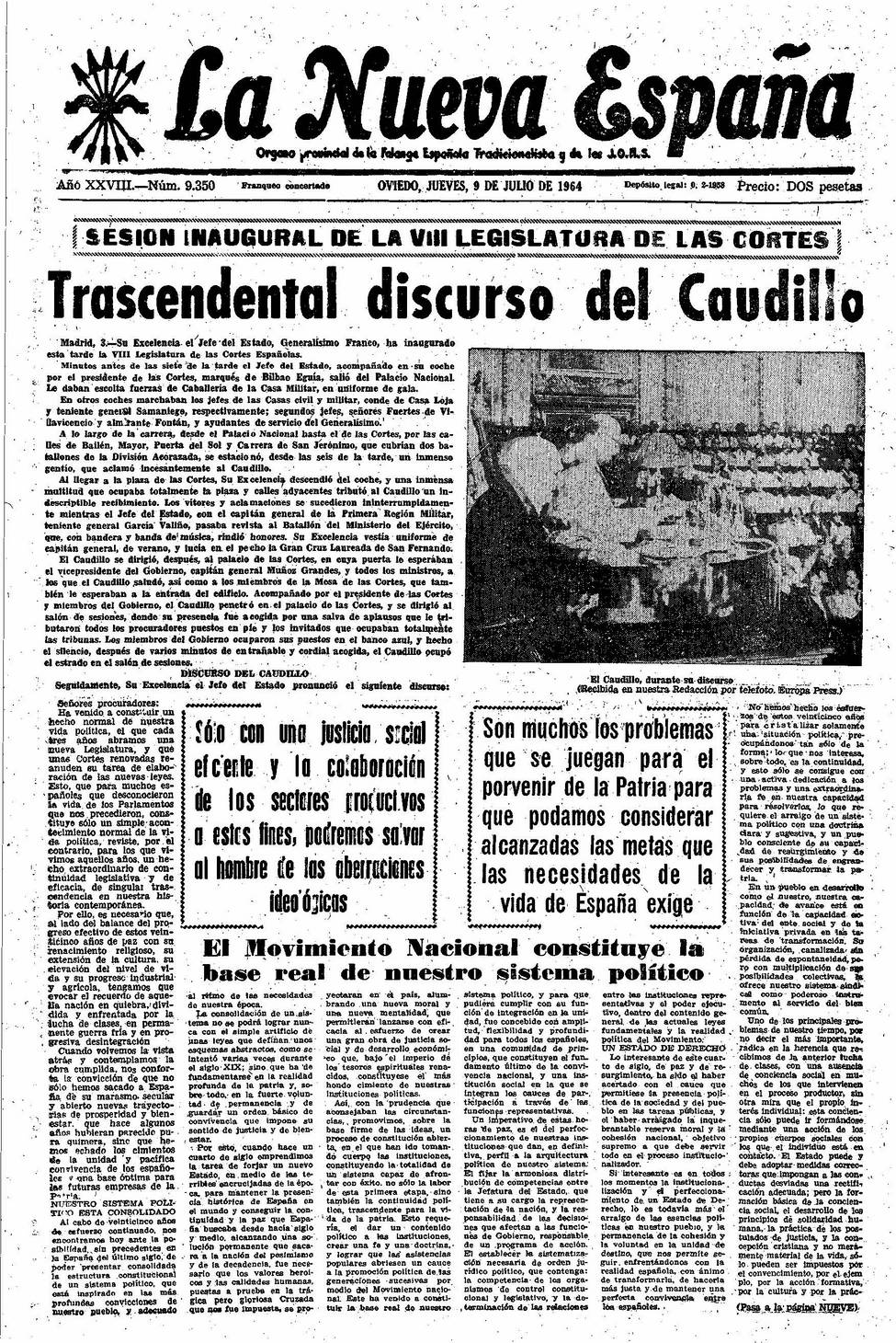 Portada del Jueves, 9 de Julio de 1964