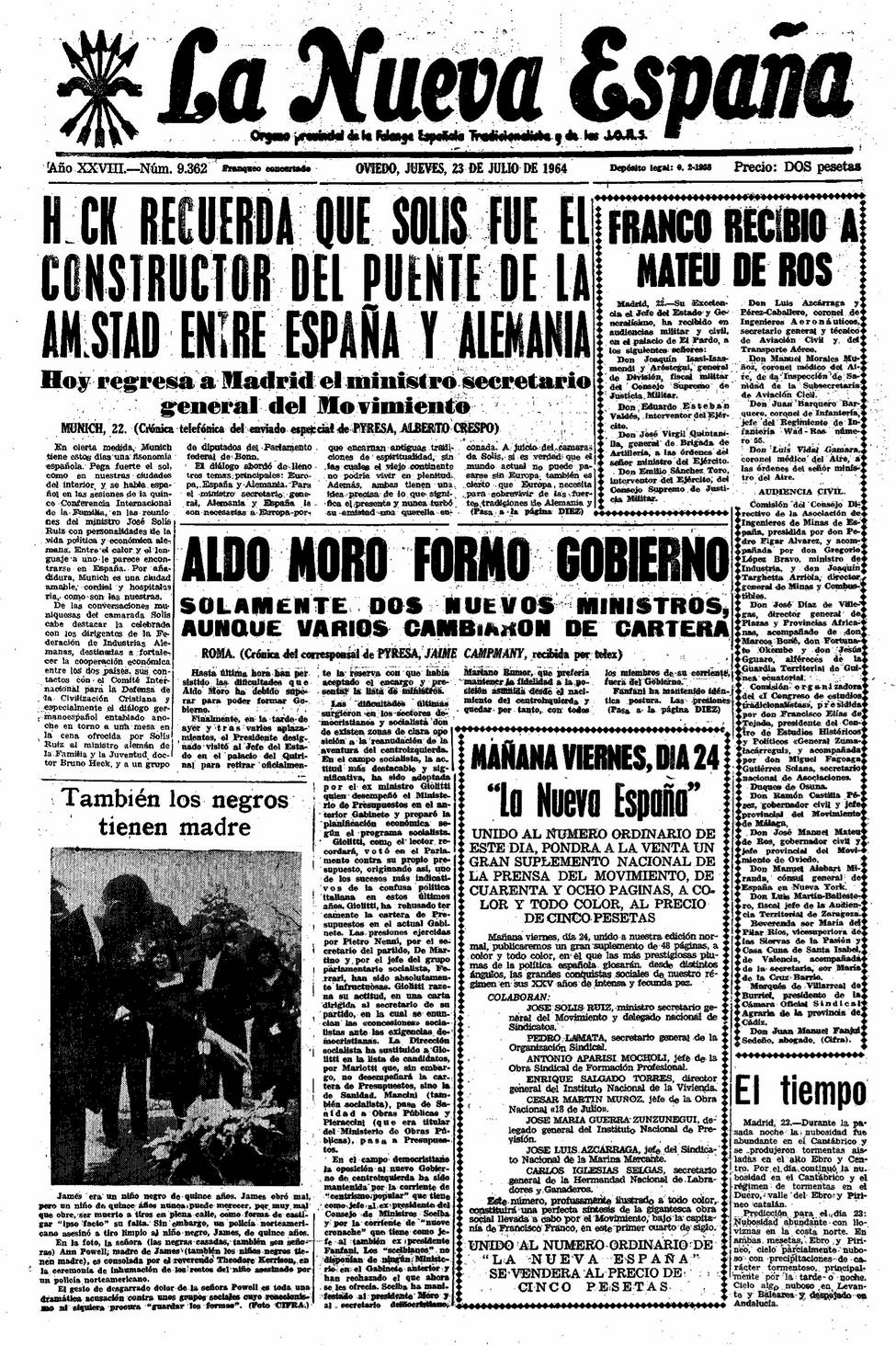 Portada del Jueves, 23 de Julio de 1964