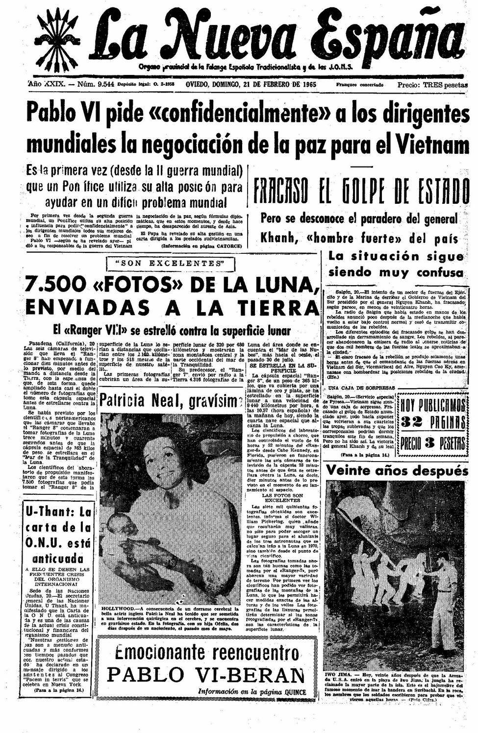 Portada del Domingo, 21 de Febrero de 1965