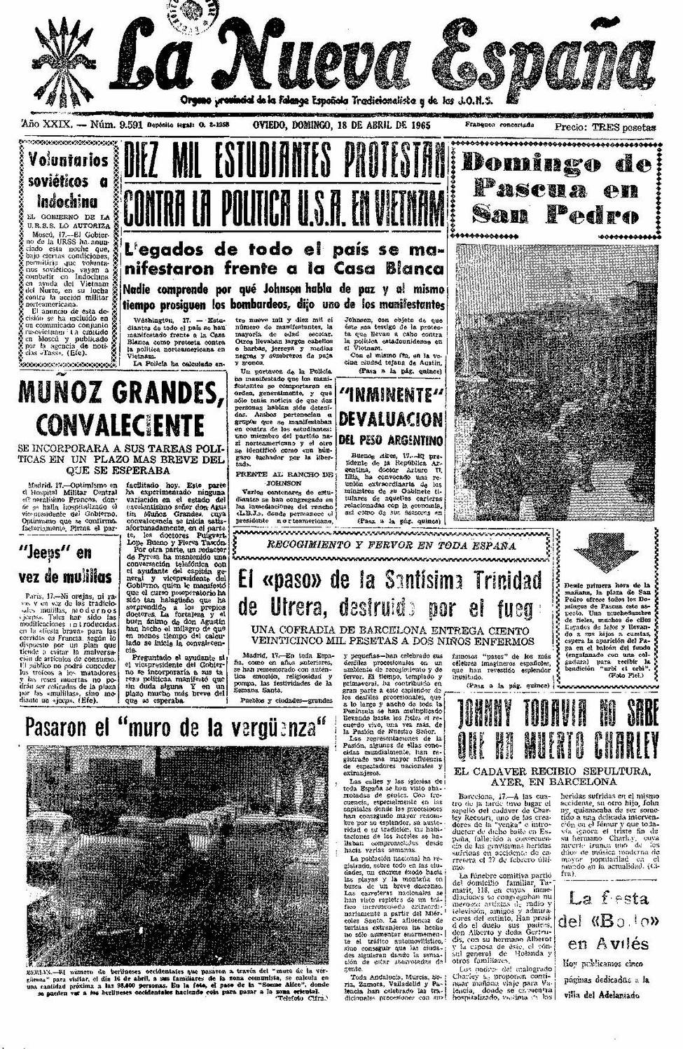 Portada del Domingo, 18 de Abril de 1965